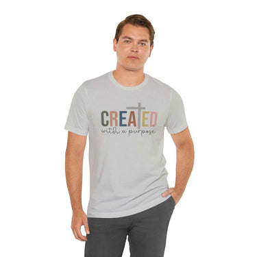 Created with Purpose Unisex Short Sleeve Tee | Christian Apparel | Faith and Comfort - Wear Your Heart