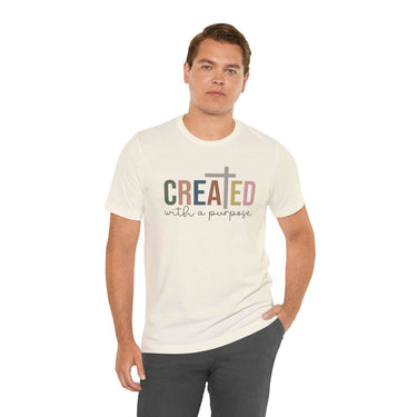 Created with Purpose Unisex Short Sleeve Tee | Christian Apparel | Faith and Comfort - Wear Your Heart