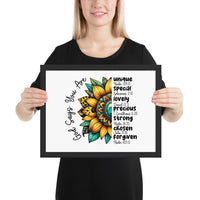 God Says You Are Framed Horizontal Poster | Christian Wall Art | Wear Your Heart - Wear Your Heart