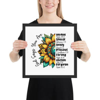 God Says You Are Framed Horizontal Poster | Christian Wall Art | Wear Your Heart - Wear Your Heart
