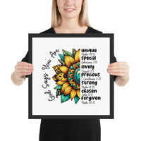 God Says You Are Framed Horizontal Poster | Christian Wall Art | Wear Your Heart - Wear Your Heart