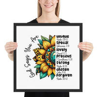 God Says You Are Framed Horizontal Poster | Christian Wall Art | Wear Your Heart - Wear Your Heart