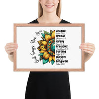 God Says You Are Framed Horizontal Poster | Christian Wall Art | Wear Your Heart - Wear Your Heart