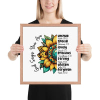 God Says You Are Framed Horizontal Poster | Christian Wall Art | Wear Your Heart - Wear Your Heart