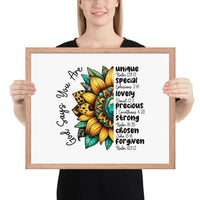 God Says You Are Framed Horizontal Poster | Christian Wall Art | Wear Your Heart - Wear Your Heart