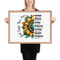 God Says You Are Framed Horizontal Poster | Christian Wall Art | Wear Your Heart - Wear Your Heart