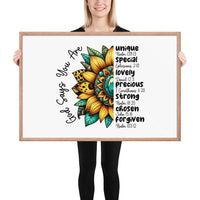 God Says You Are Framed Horizontal Poster | Christian Wall Art | Wear Your Heart - Wear Your Heart