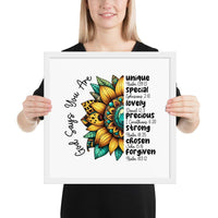 God Says You Are Framed Horizontal Poster | Christian Wall Art | Wear Your Heart - Wear Your Heart