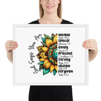 God Says You Are Framed Horizontal Poster | Christian Wall Art | Wear Your Heart - Wear Your Heart