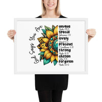 God Says You Are Framed Horizontal Poster | Christian Wall Art | Wear Your Heart - Wear Your Heart