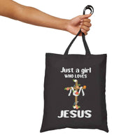 Just a Girl Cotton Canvas Tote Bag | Christian Accessories - Wear Your Heart