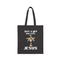 Just a Girl Cotton Canvas Tote Bag | Christian Accessories - Wear Your Heart