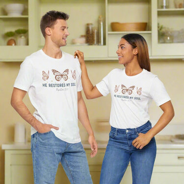 Psalm 23:3 Unisex Short Sleeve Tee | Christian Apparel - Wear Your Heart