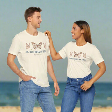 Psalm 23:3 Unisex Short Sleeve Tee | Christian Apparel - Wear Your Heart