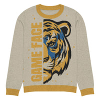 Game Face Knitted Crew Neck Sweater – Bold Christian Style - Wear Your Heart