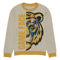 Game Face Knitted Crew Neck Sweater – Bold Christian Style - Wear Your Heart