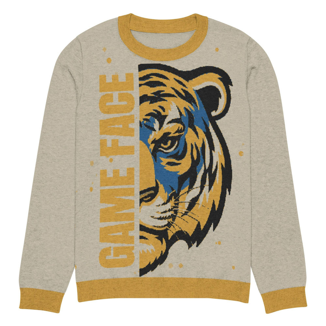 Game Face Knitted Crew Neck Sweater – Bold Christian Style - Wear Your Heart