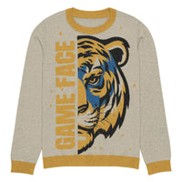 Game Face Knitted Crew Neck Sweater – Bold Christian Style - Wear Your Heart