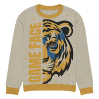 Game Face Knitted Crew Neck Sweater – Bold Christian Style - Wear Your Heart