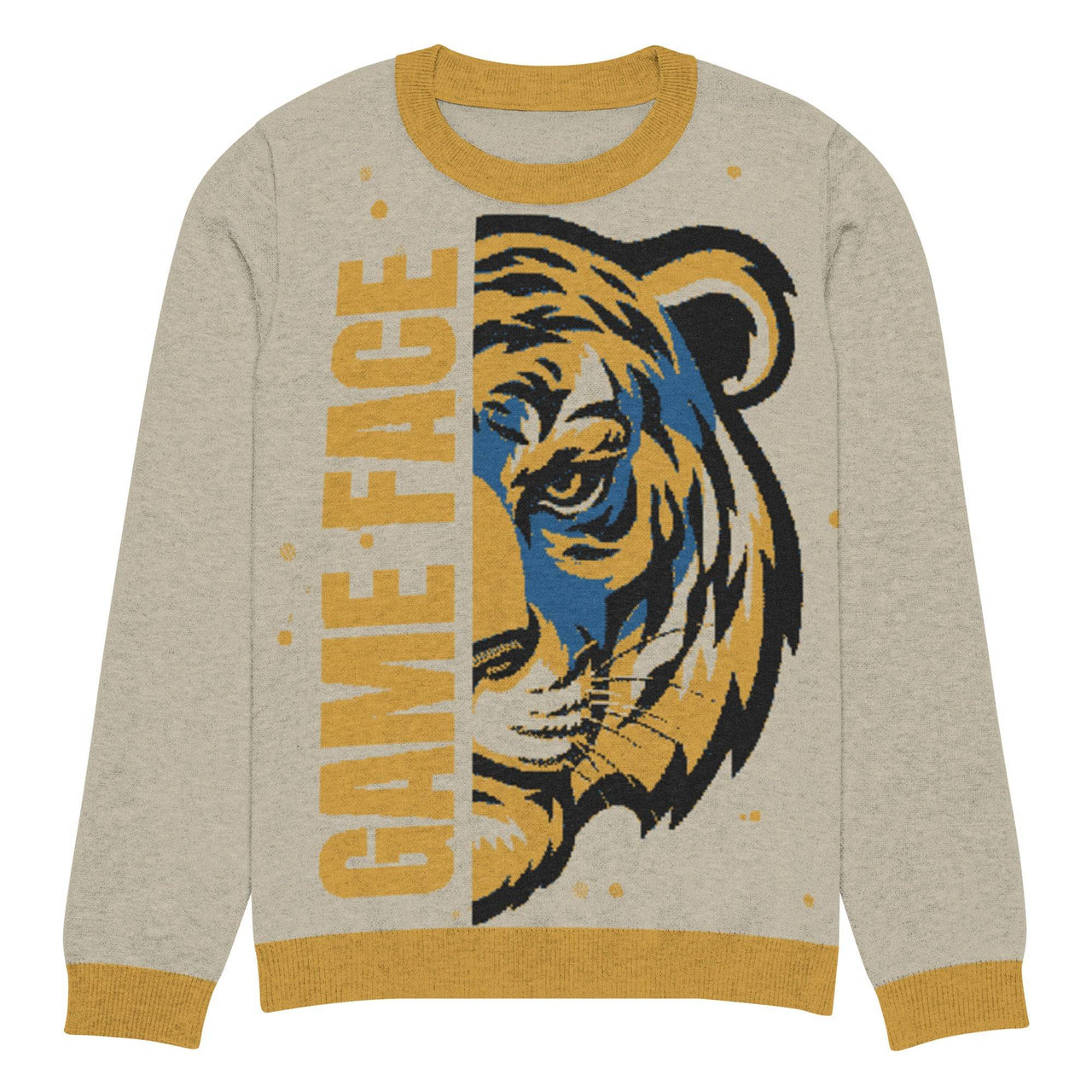 Game Face Knitted Crew Neck Sweater – Bold Christian Style - Wear Your Heart