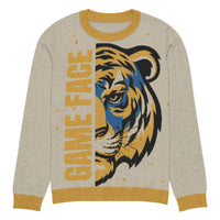 Game Face Knitted Crew Neck Sweater – Bold Christian Style - Wear Your Heart