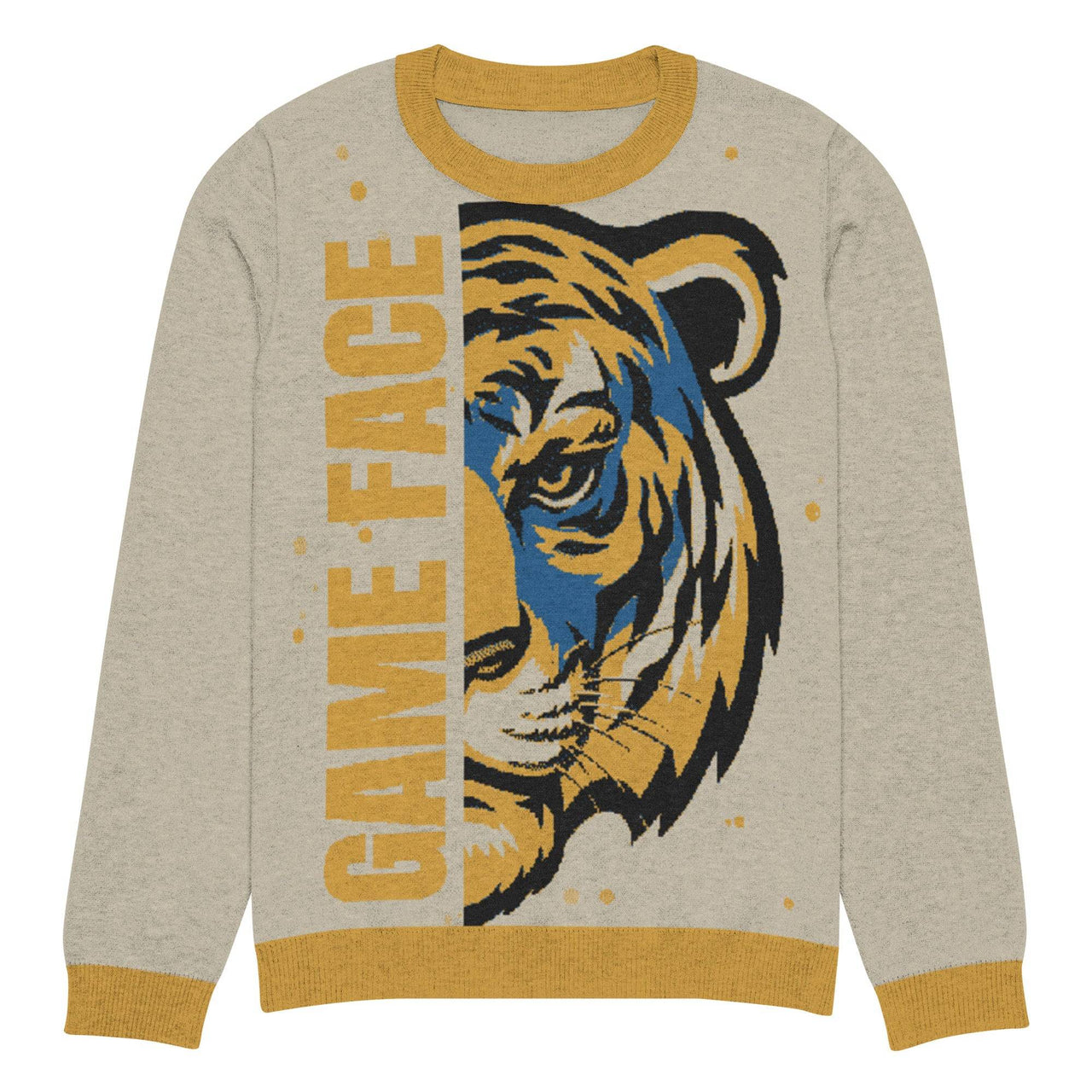 Game Face Knitted Crew Neck Sweater – Bold Christian Style - Wear Your Heart