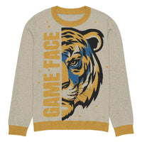 Game Face Knitted Crew Neck Sweater – Bold Christian Style - Wear Your Heart