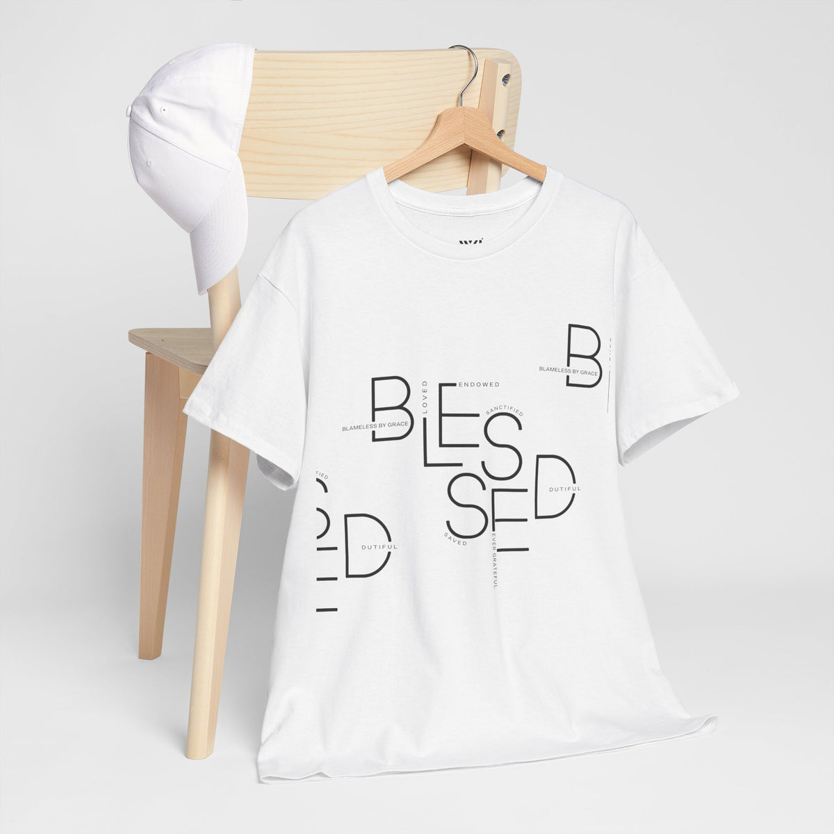 BLESSED Camiseta de algodón pesado unisex con estampado personalizado