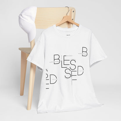 BLESSED Camiseta de algodón pesado unisex con estampado personalizado