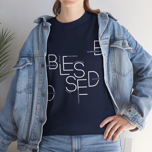 BLESSED Unisex-T-Shirt aus schwerer Baumwolle mit individuellem Aufdruck 