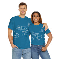 BLESSED Camiseta de algodón pesado unisex con estampado personalizado