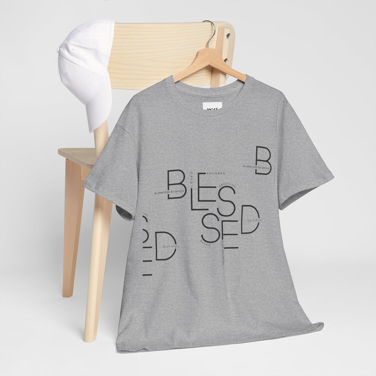 BLESSED Camiseta de algodón pesado unisex con estampado personalizado