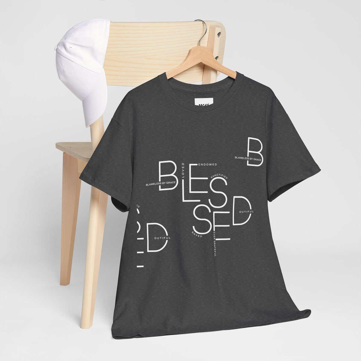 BLESSED Unisex-T-Shirt aus schwerer Baumwolle mit individuellem Aufdruck 