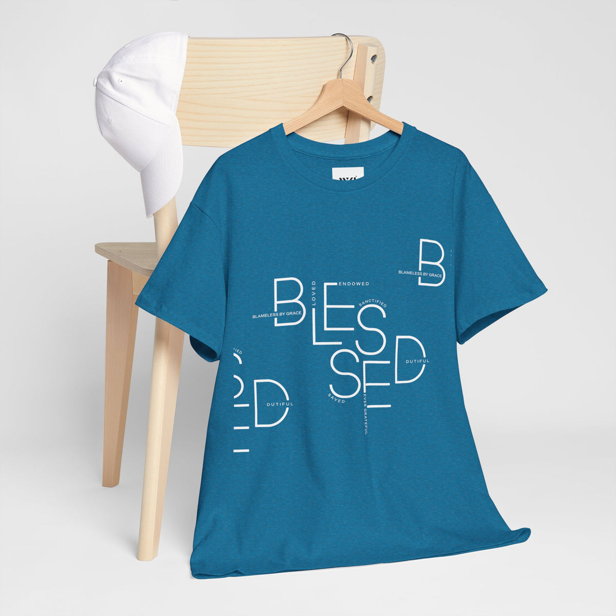 BLESSED Unisex-T-Shirt aus schwerer Baumwolle mit individuellem Aufdruck 