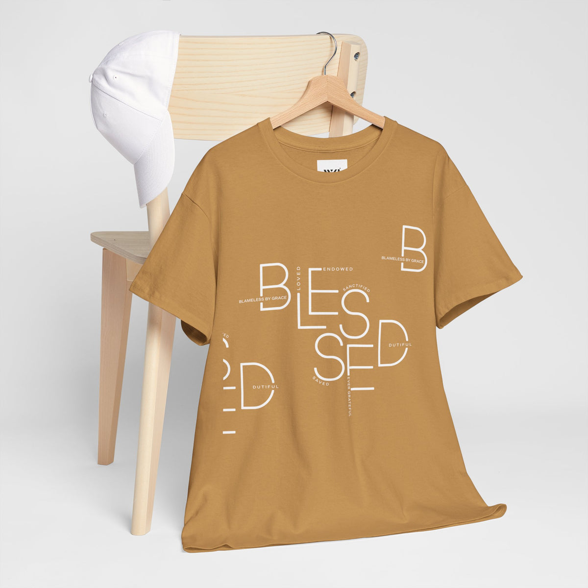 BLESSED Unisex-T-Shirt aus schwerer Baumwolle mit individuellem Aufdruck 