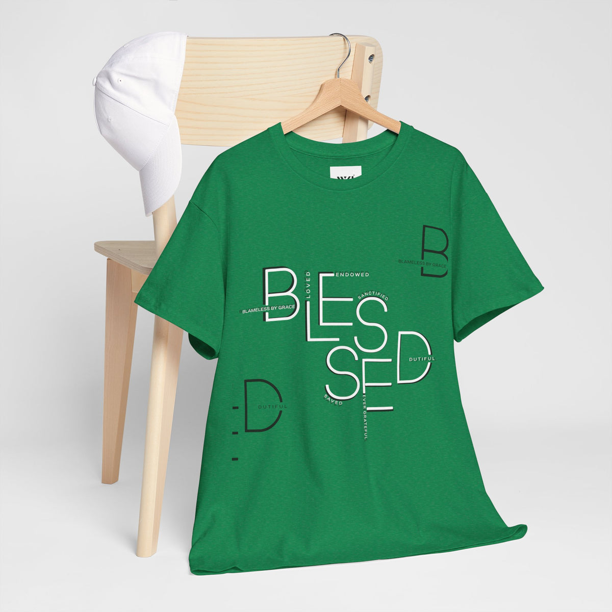 BLESSED Unisex-T-Shirt aus schwerer Baumwolle mit individuellem Aufdruck 