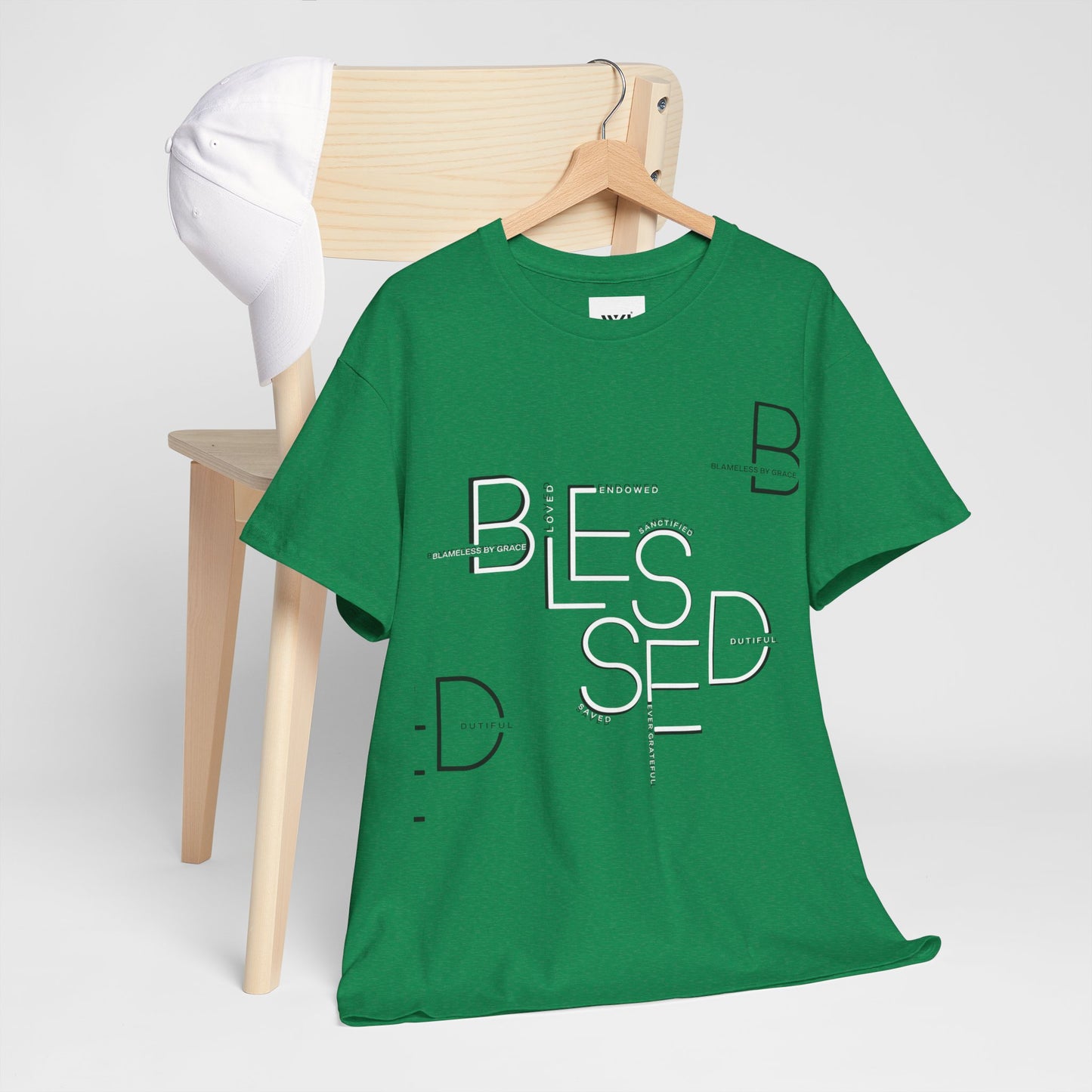 BLESSED Camiseta de algodón pesado unisex con estampado personalizado