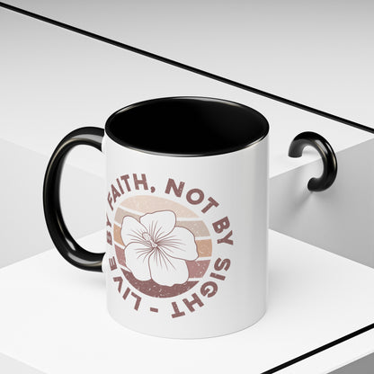 Live By Faith Mug - Inspirational Christian Mug