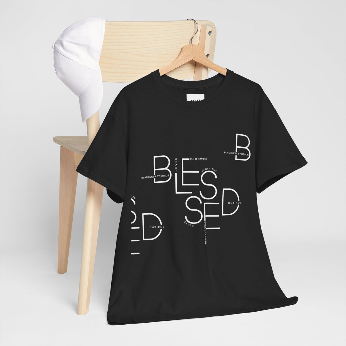 BLESSED Camiseta de algodón pesado unisex con estampado personalizado