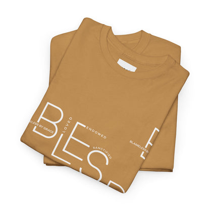 BLESSED Camiseta de algodón pesado unisex con estampado personalizado