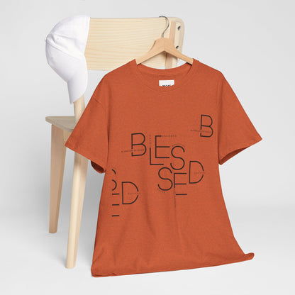 BLESSED Camiseta de algodón pesado unisex con estampado personalizado