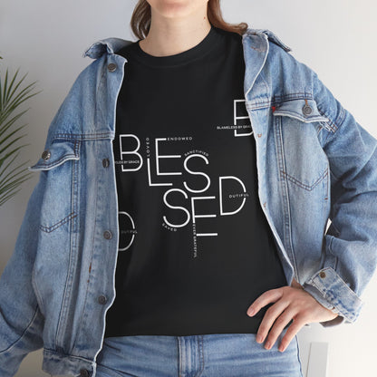 BLESSED Camiseta de algodón pesado unisex con estampado personalizado