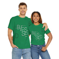 BLESSED Camiseta de algodón pesado unisex con estampado personalizado