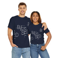 BLESSED Camiseta de algodón pesado unisex con estampado personalizado