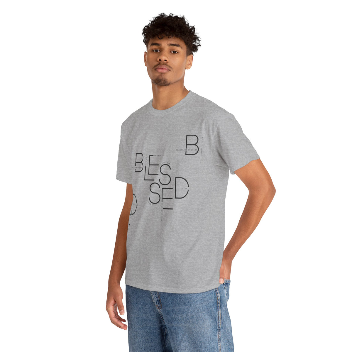 BLESSED Unisex-T-Shirt aus schwerer Baumwolle mit individuellem Aufdruck 