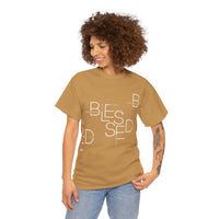 BLESSED Camiseta de algodón pesado unisex con estampado personalizado