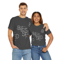 BLESSED Camiseta de algodón pesado unisex con estampado personalizado