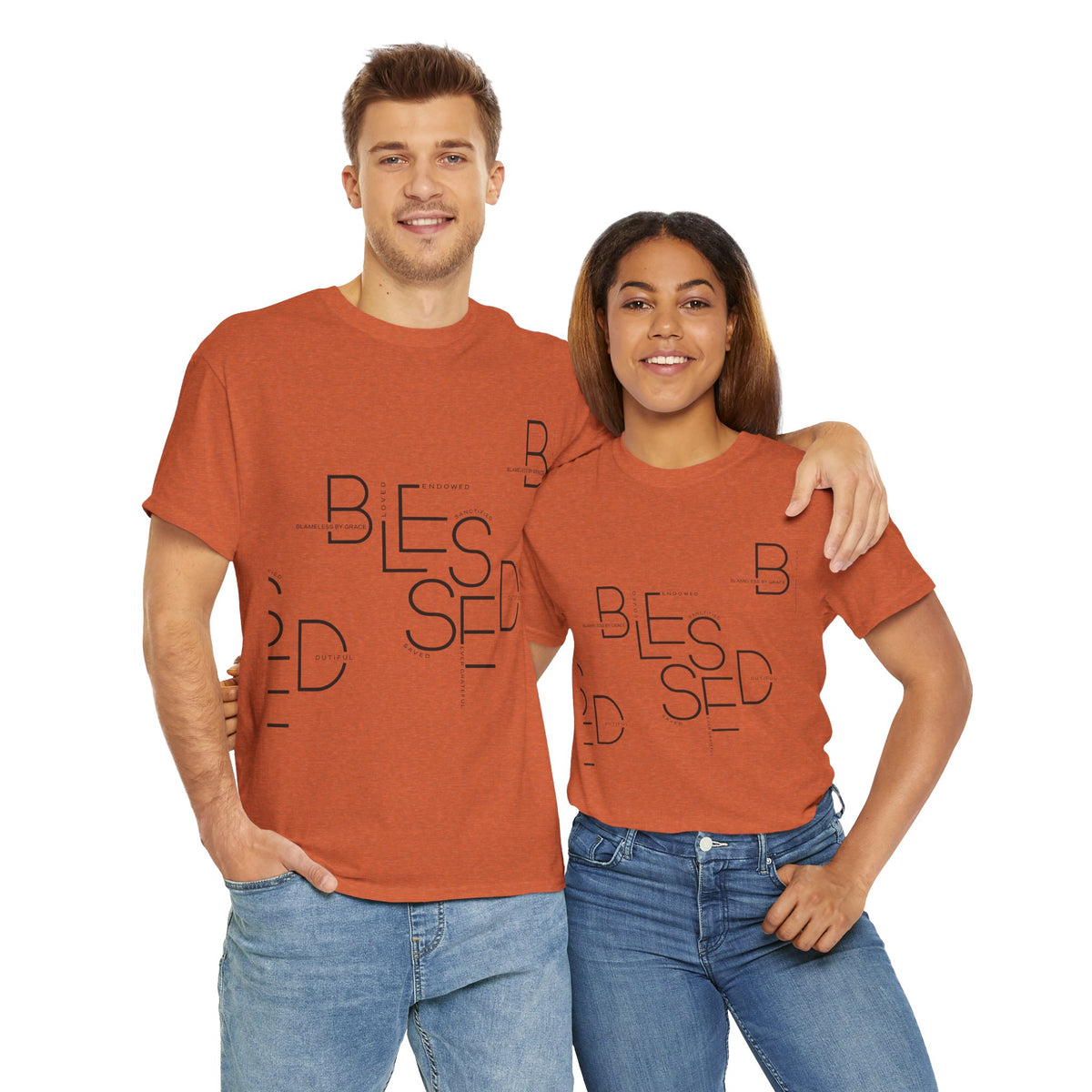 BLESSED Unisex-T-Shirt aus schwerer Baumwolle mit individuellem Aufdruck 