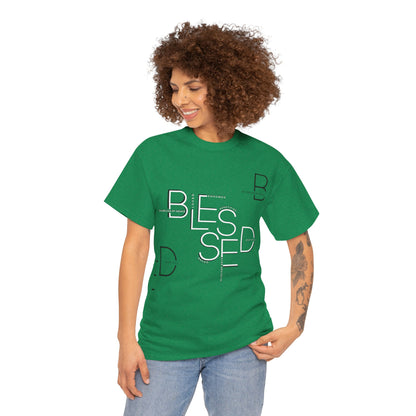 BLESSED Camiseta de algodón pesado unisex con estampado personalizado