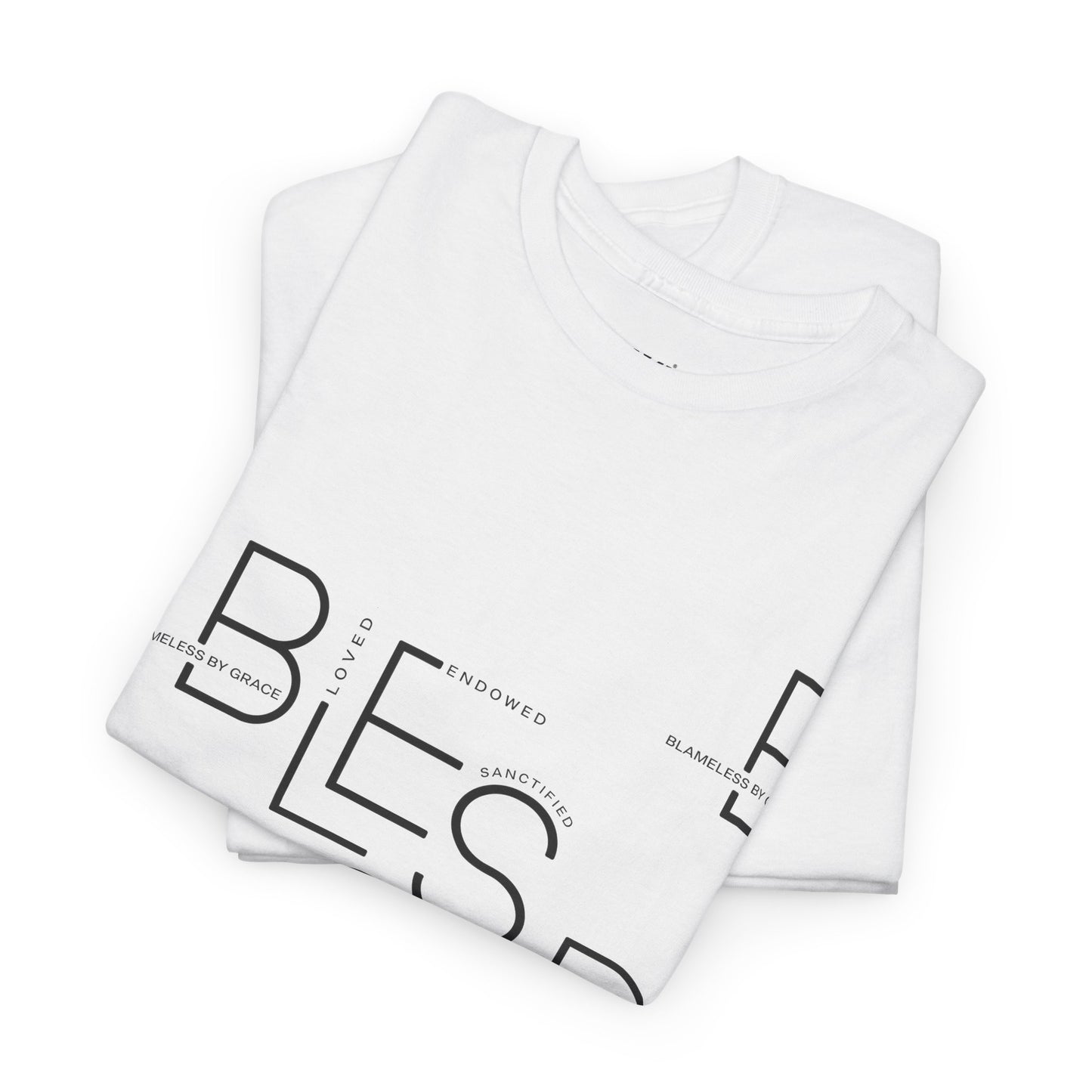 BLESSED Camiseta de algodón pesado unisex con estampado personalizado